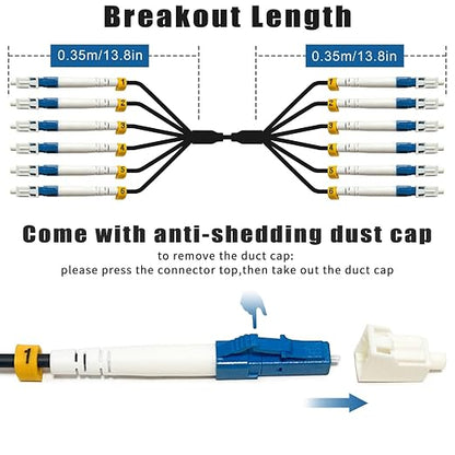 120ft 6 Core Industrial TPU LC to LC Outdoor Armored Fiber Optic Cable - Image 3