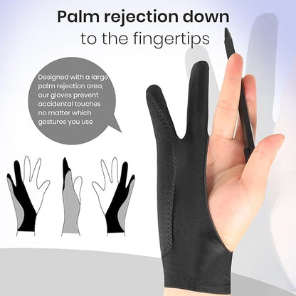 Digital Drawing Glove: 3-Layer Palm Rejection, Two-Finger Artist Glove - Image 6