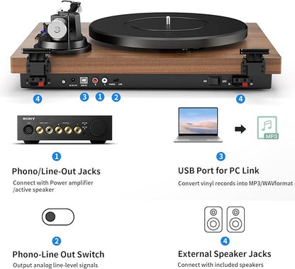 Bluetooth Turntable HiFi System - Image 7