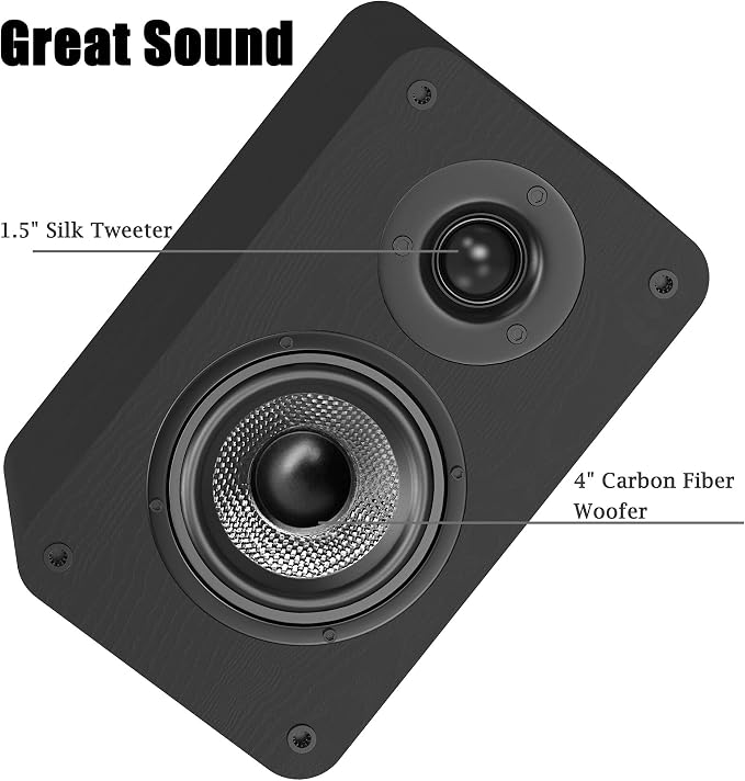 LONPOO Powered Bookshelf Speaker, Active Near Field Studio Monitor - Image 2