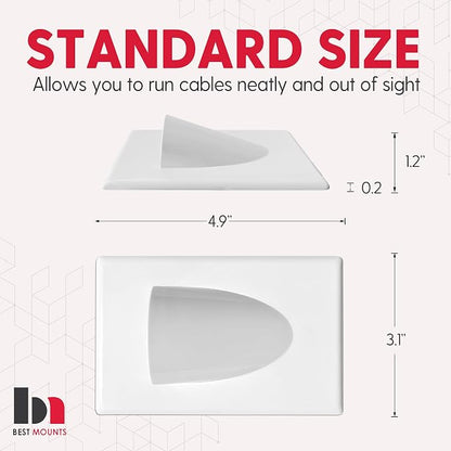 BestMounts - 1 Pack In Wall Cable Management 1-Gang Screw Less Low Voltage - Image 4
