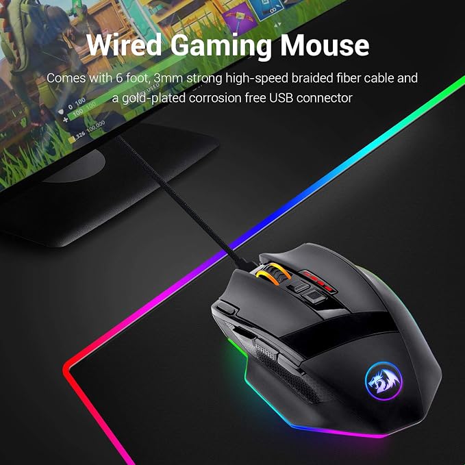 Redragon M801 Gaming Mouse, RGB PC Gaming Mouse MMO - Image 8