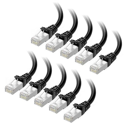 Cable Matters 10Gbps 10-Pack Snagless Short Shielded Cat 6A Ethernet Cable - 1ft by CableMatters