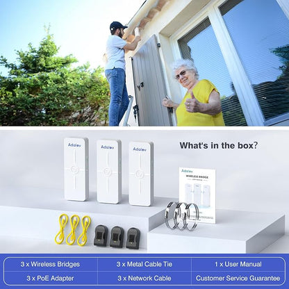 AdaLov CPE881 3 Pack Wireless Bridges, Point to Point Gigabit WiFi Bridge - Image 6