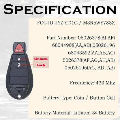 SUPALAND Key Fob FOBIK Keyless Remote Replacement Fits - Image 3