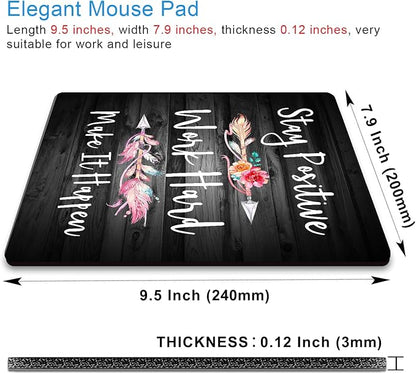 IMAYONDIA Rustic Black Wood Grain Mouse Pad, Mousepad Inspirational Quotes - Image 2