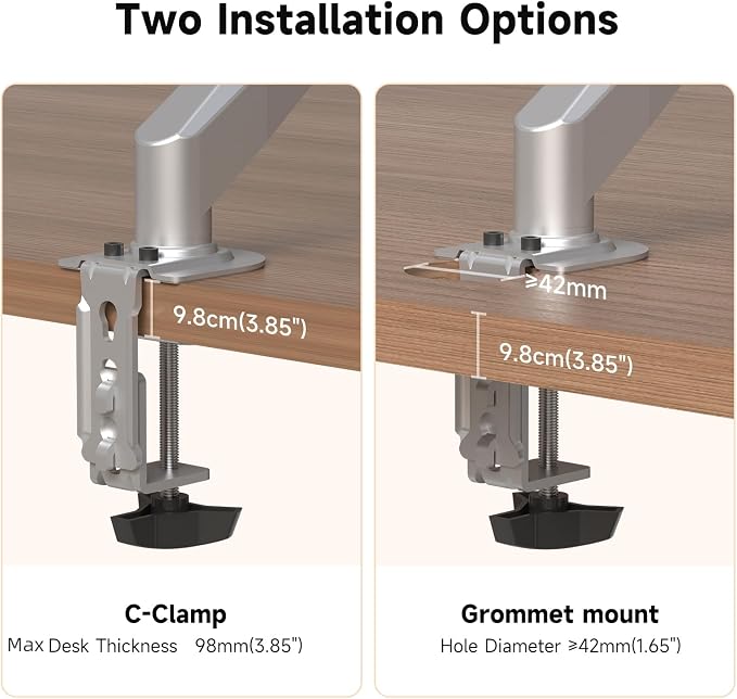 Suptek Single Monitor Mount Stand, Gas Spring Monitor Arm Desk Mount Fully - Image 5