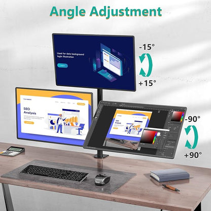 WALI Triple Monitor Mount for 13-27 inch Computer Screens, 3 Monitor Desk Mount - Image 4