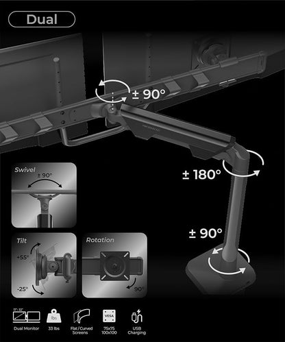 Dual Monitor Arm Desk Mount - Image 9