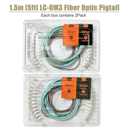 4Pack LC UPC 12 Fibers Multimode Bunch OM3 50/125 LC-UPC Fiber Pigtail - Image 6