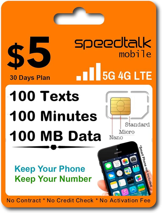 SpeedTalk Mobile Prepaid SIM Card Kit by SpeedTalkMobile