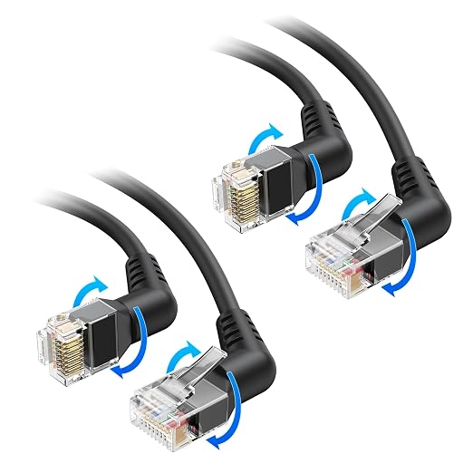 Cable Matters 2-Pack 10Gbps Rotatable Cat 6 Ethernet Cable - 5ft by CableMatters