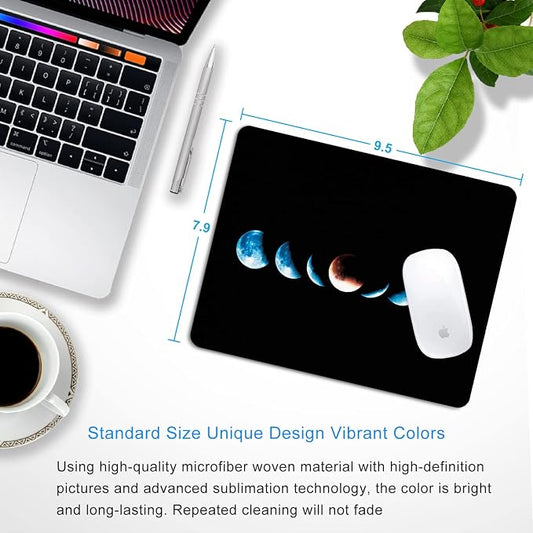 Starry Moon Mouse Pad Personalized Moon Phase Design Computer Laptop Non-Slip - Image 2