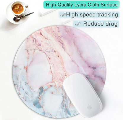 ITNRSIIET Marble Round Mouse Pad Pink Marble Customized Premium-Textured - Image 3