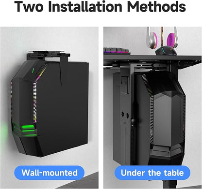 Suptek Adjustable Under Desk and Wall PC Mount, 3.74 to 8.26 inch Wide Computer - Image 2