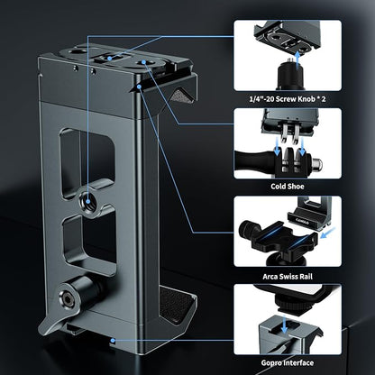 Metal Phone Tripod Mount Arca Port & Action Camera Adapter, Adjustable - Image 2