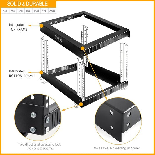 RIVECO 15U Server Rack Floor Standing Open Frame - Image 2