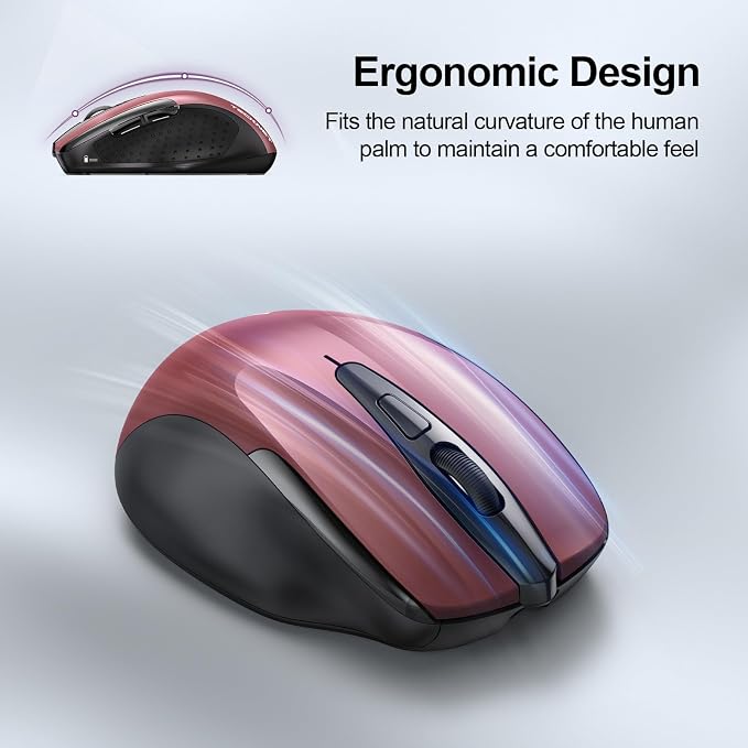 TECKNET Wireless Mouse Rechargeable 4800 DPI Silent USB A & Bluetooth Mouse 6 - Image 8