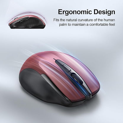 TECKNET Wireless Mouse Rechargeable 4800 DPI Silent USB A & Bluetooth Mouse 6 - Image 8