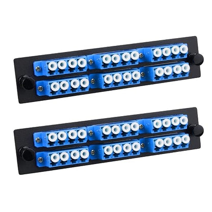 2-Pack LC/UPC Fiber Patch Panel, 6 Singlemode Blue 4 Channels LC Adapters by Duogaliaopticalfiberproduct