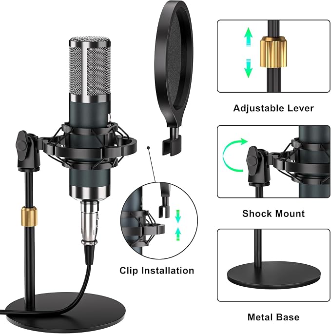 Podcast Microphone Bundle with Live Sound Board Audio Mixer, Podcast Equipment - Image 8