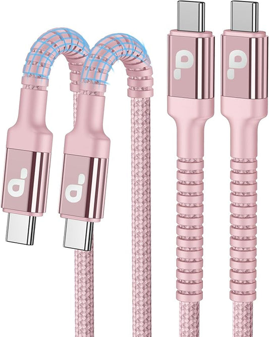 USBC Cable 10FT, Nylon Braided USB C to USB C iPhone Charger Cord Compatible by PRAKIE