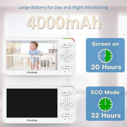 5" Baby Monitor with Camera and Audio, No WiFi Travel Baby Monitor, Pan Tilt - Image 6