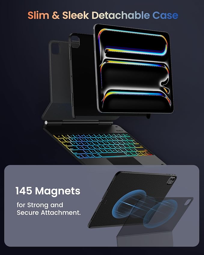 typecase Edge+ Keyboard Case for 2024 iPad Pro 13-inch, Portrait & Typing Modes - Image 4