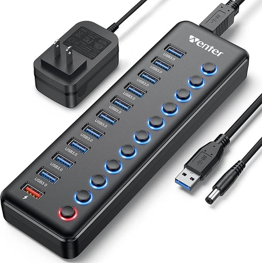 Powered USB Hub, Wenter 11-Port USB Splitter Hub by Wenter