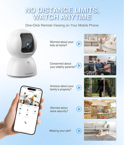 3K Indoor Camera with 64GB Card, Human/Pet/Facial AI Detection, Dog/Cat/Pet - Image 3
