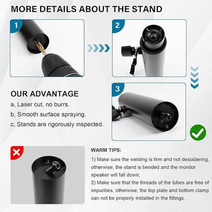 Set of 2 Studio Monitor Stands Desktop Clamp Speaker Stands Against The Wall - Image 7