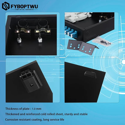 FYBOPTWU-24 Duplex Singlemode 48 Port LC Fiber Optic Rack Mount Enclosure Box + - Image 3