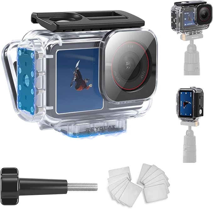 REYGEAK Waterproof Case for DJI Osmo Action 5Pro/4/3, 164FT/50M Underwater by REYGEAK