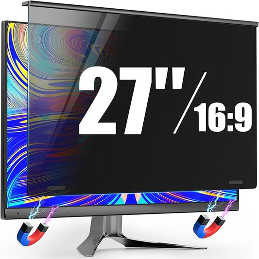 Magnetic Privacy Screen for Frameless Computer Monitor 27 Inch 16:9 Aspect Ratio by PJOVORY