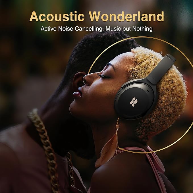 Bluetooth Headphones, Premium Active Noise Cancelling Wireless Headphones Over - Image 2