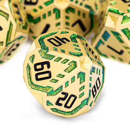 Metal DND Sci-fi Dice Set 7PCS Stripe Polyhedral Dice - Image 5