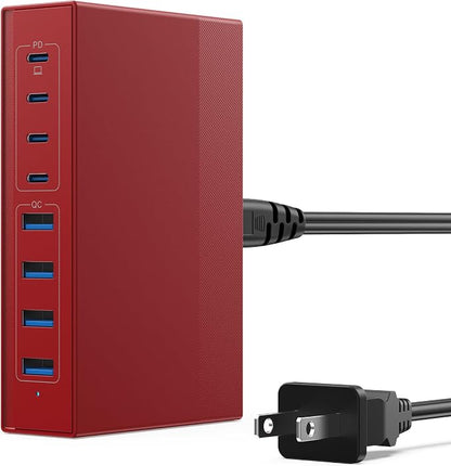 200W USB C Charger Block, 8-in-1 GaN III USB C Charger Fast Charging Station Hub by FOCHEW