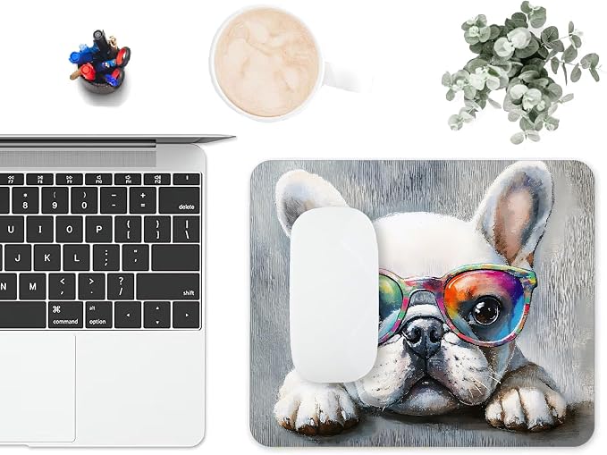 Mouse Pad, Cute Watercolor Bulldog Dog Mouse Pads - Image 6