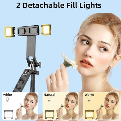 WOVTE 71" Selfie Stick with 2 Lights, Extendable Stand - Image 2