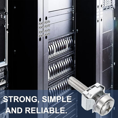 PATIKIL Rack Mount Cage Nut, Carbon Steel Rack Screws Zinc Square Snap-in Cage - Image 4