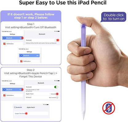 Stylus Pen for iPad 2018-2025, 15Mins Fast Charge for Apple Pencil, Palm - Image 5