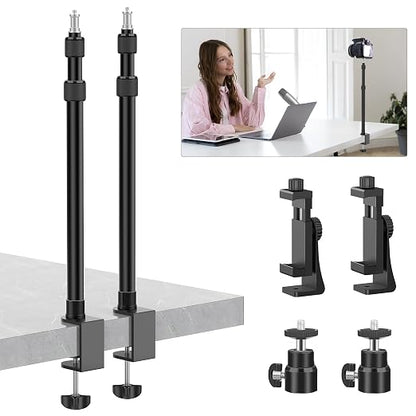 2 Pack Desk Mount with 1/4" & 3/8" Screws, Ball Head, 17-41" Adjustable by ALTSON