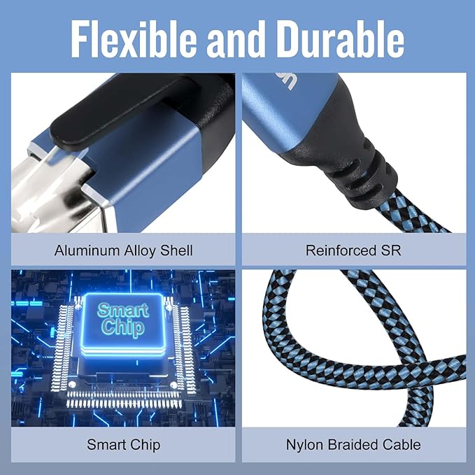USB C to Ethernet Cable, 30Ft Type C to RJ45 Cable, USB C to Gigabit Ethernet - Image 5