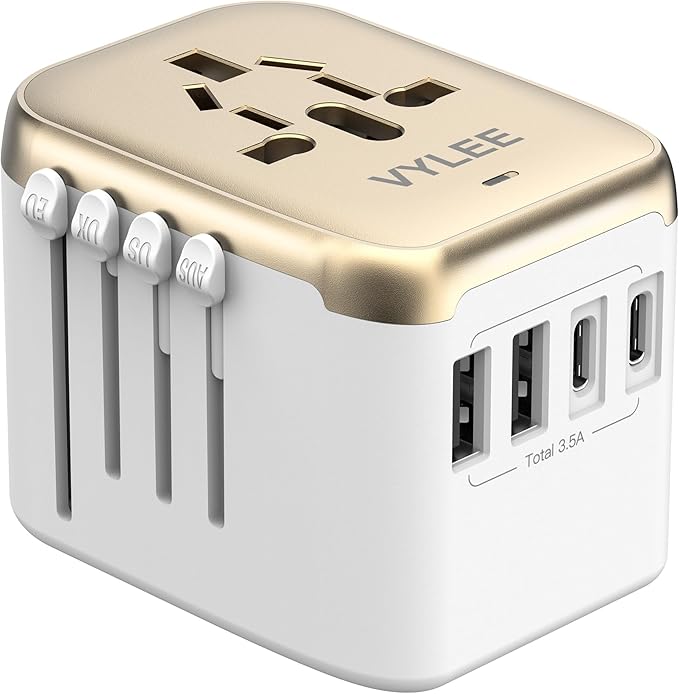 Universal International Power Travel Plug Adapter, 5 in 1 European Travel Plug by VYLEETechnology