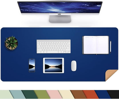 Desk Mat, 35.4" x 17" Leather Desk mat, Double-Sided Desk Pad, Desk matt by AFIING
