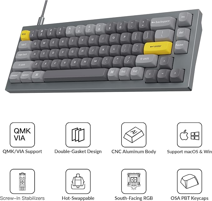 Keychron Q2 Wired Custom Mechanical Keyboard, QMK/VIA Programmable Macro - Image 2