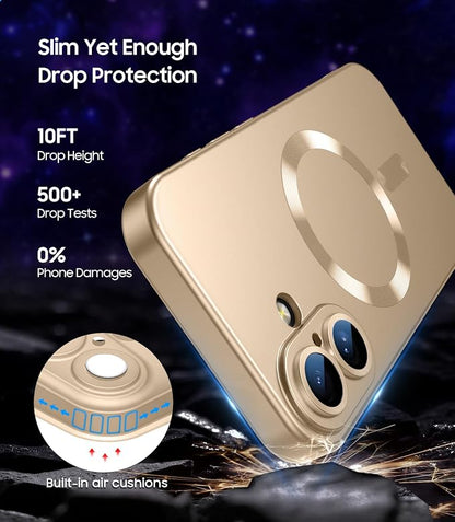 Magnetic for iPhone 16 Plus Case Slim Soft Silicone Bumper Shockproof Metallic - Image 5