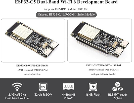 ESP32-C5 5GHz/2.4GHz Dual-Band Wi-Fi 6 Development Board, 240MHz RISC-V - Image 2