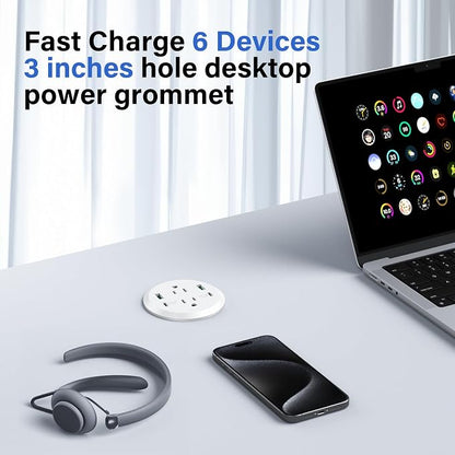 3 inch Desktop Power Grommet USB C, 40W Fast Charging Station, Furniture - Image 3