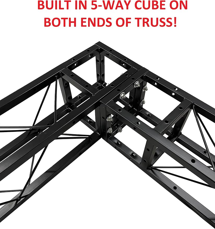 Cedarslink 2 Meter 6.56 ft. Square 8"x8" Black Trussing Box Truss Section Bolted - Image 2